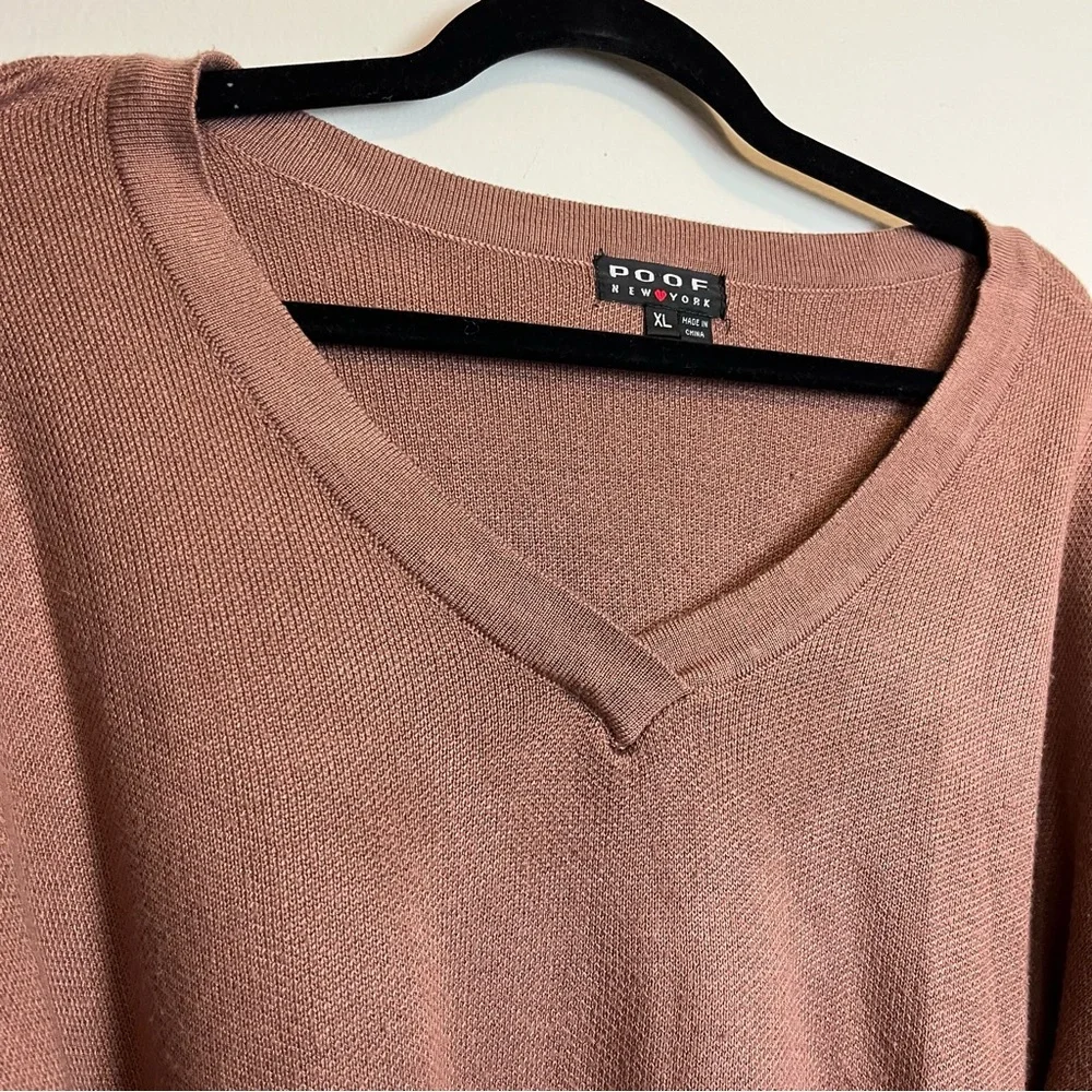 POOF Mauve Balloon Sleeve Long Sleeve Sweater Size XL Women - Picture 7 of 8